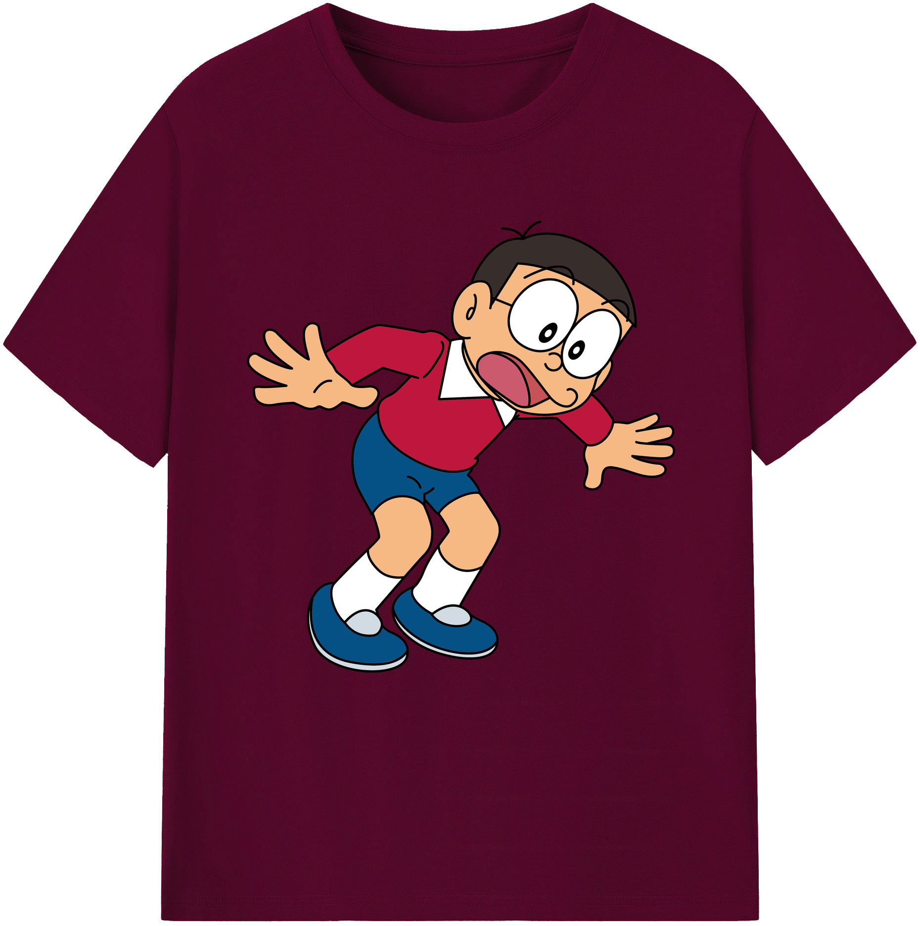 （画像用） ドラえもん 野比 のび太 Doraemon Nobita Nobi レディースカジュアルプリントTシャツ（綿100％）